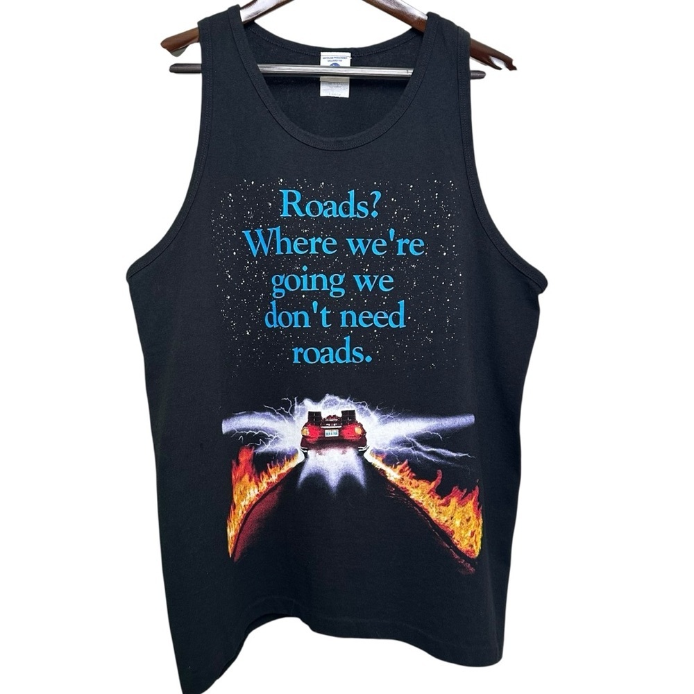 Vintage Back to the Future LARGE Single Stitch Promo Tank We Don't Need Roads